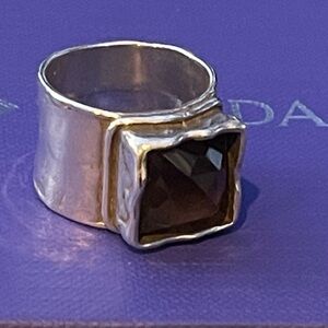 Silpada Silver Ring with smoky Quartz Gemstone